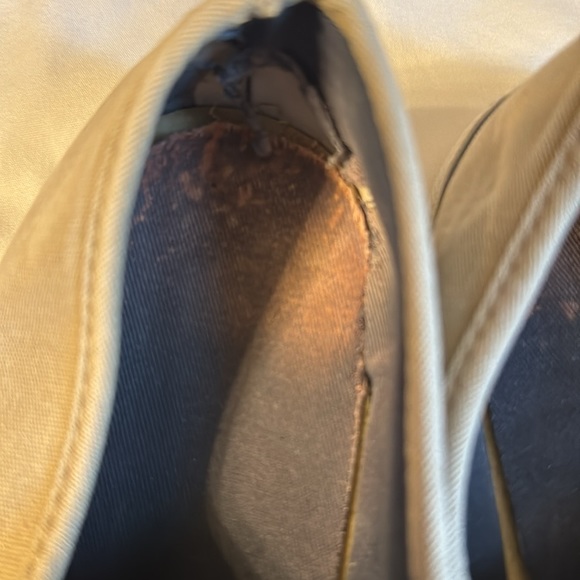 Sperry shoes since 1935 khaki athletic casual no tie navy blue stripes women sz9 - Picture 5 of 6